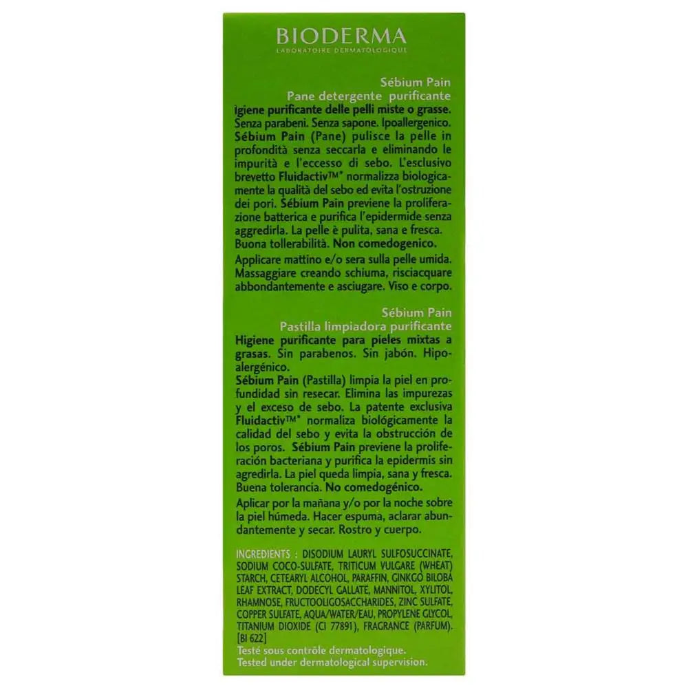 Bioderma Sebium Pain Purifying Cleansing Bar Combination To Oily Skin 100gm Bioderma