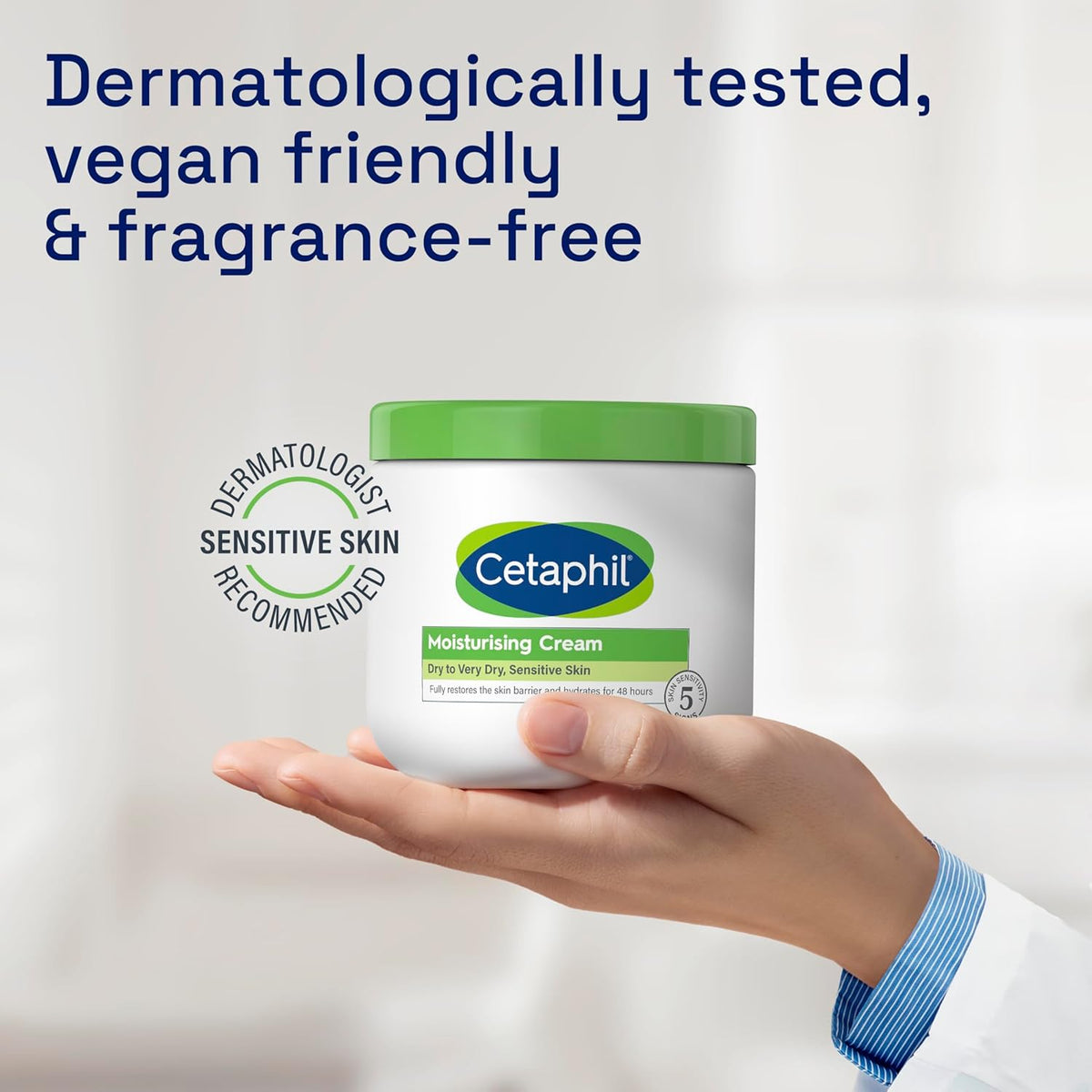 Cetaphil Moisturizing Cream, Face & Body Moisturizer With Dry to Very Dry Sensitive Skin, Unscented - 453g Cetaphil