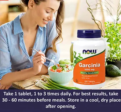 Now Garcinia 1000mg Vegetarian Tablets For Healthy Metabolism, Pack of 120's Now