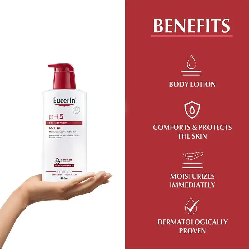 Eucerin pH5 Skin Protection Moisturizing Body Lotion For Allergy-prone, Dry & Sensitive Skin 400ml Eucerin