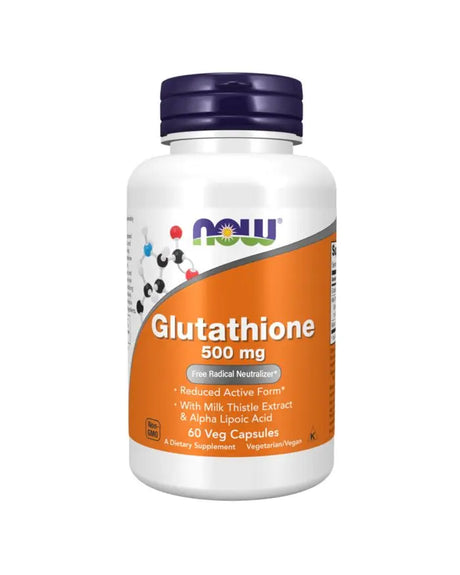 Now Glutathione 500mg Capsules With Milk Thistle Extract & Alpha Lipoic Acid For Antioxidant Support, Pack of 60's Now