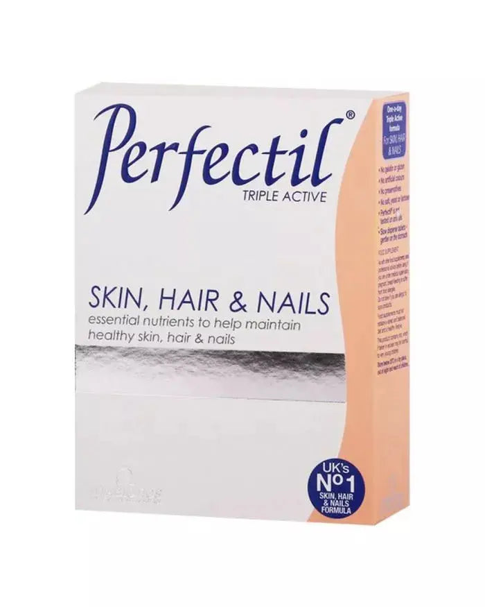 Vitabiotics Perfectil Triple Active Tablets With Biotin, Zinc & Selenium For Skin, Hair & Nails, Pack of 30's Vitabiotics