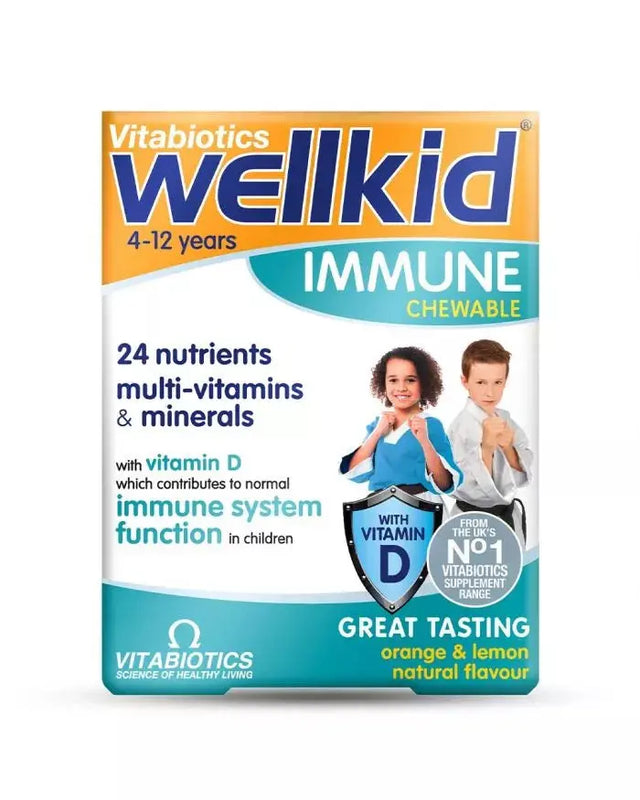 Vitabiotics Wellkid Immune Chewable Tablets With Multivitamins & Minerals For Kid's Immune Support, Pack of 30's Vitabiotics