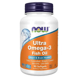 Now Ultra Omega 3 1000mg - 500mg EPA + 250mg DHA Fish Oil Supplement Softgels, Pack of 90's Now