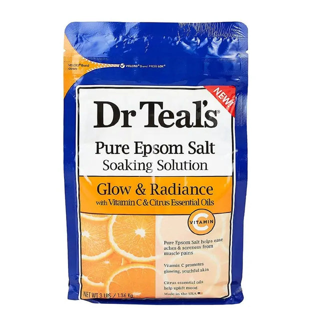 Dr Teal's Pure Epsom Salt Soaking Solution Vitamin C And Citrus Essential Oils 1036 g Dr Teal's