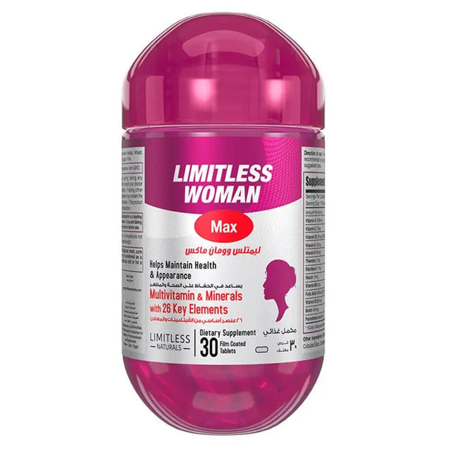 Eva Pharma Limitless Woman Max Multivitamins & Minerals Supplement Tablets, Pack of 30's Eva Pharma