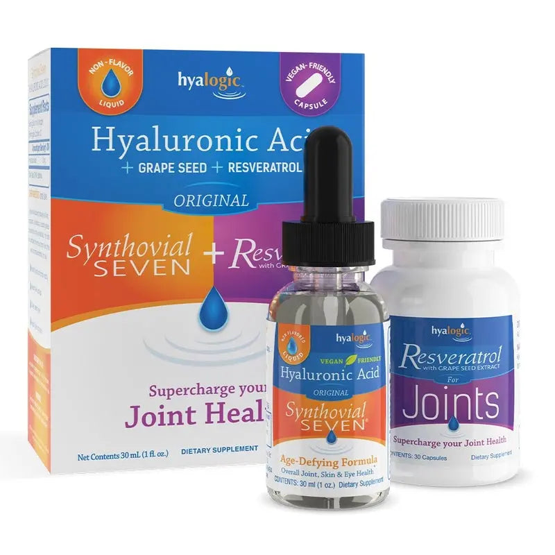 Hyalogic Synthovial Seven Hyaluronic Acid Liquid 30ml + Resveratrol With Grape Seed Extract Capsules 30's For Joint Health Hyalogic