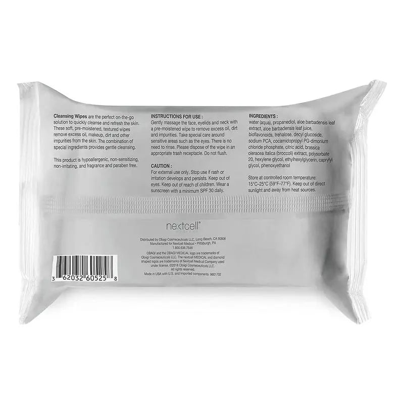 Obagi Medical On The Go Cleansing & Makeup Removing Wipes For Oily & Acne Prone Skin, Pack of 25's Obagi