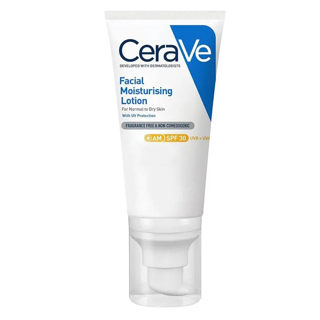 CeraVe AM Facial Moisturizing Lotion With UV Protection SPF30 For Normal To Dry Skin, Fragrance Free 52ml CeraVe