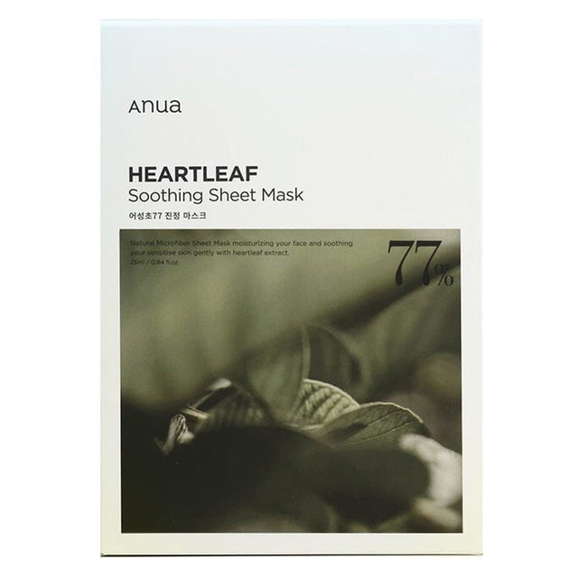 Anua Heartleaf 77% Soothing & Hydrating Face Sheet Mask For Sensitive Skin 25ml, Pack of 10's Anua