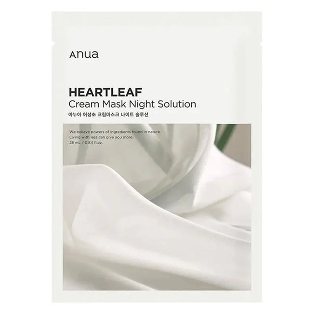 Anua Heartleaf Night Solution Face Cream Sheet Mask 25ml, Pack of 10’s Anua