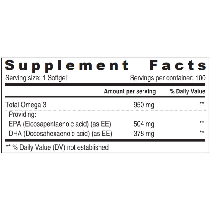 Sunshine Nutrition Ultra Concentrate Omega-3 950mg EPA & DHA 100 Softgels Sunshine Nutrition