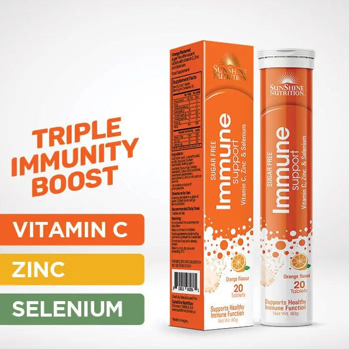 Sunshine Nutrition Immune Support Effervescent Orange Tablets 20's - www.palcgcc.com