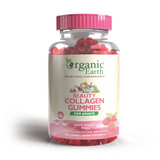 Organic Earth Beauty Collagen Sugar-Free, Hydrolysed with Vitamin C and Biotin - 60 Gummies Organic Earth