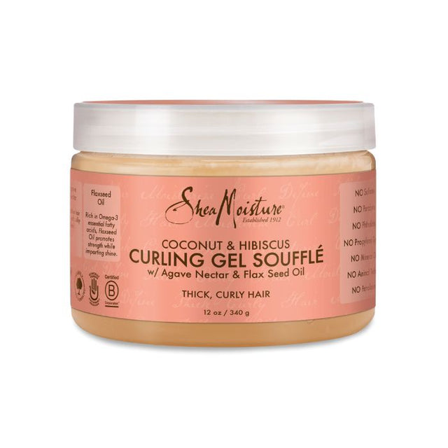Shea Moisture Coconut & Hibiscus Curling Gel Souffle Define Hydrate and Control Frizz Naturally 340g Shea Moisture