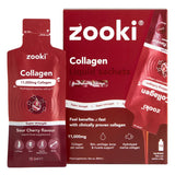 Zooki Super Strength Marine Collagen 11000mg Sour Cherry Flavor Liquid Sachets 18.5ml, Pack of 14's Zooki