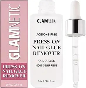 Glamnetic Press On Nail Remover | Odorless, No Acetone, Gentle Press-On Nail Remover Serum for Fake Nails | 30 ml/1.01 fl. oz. Glamnetic