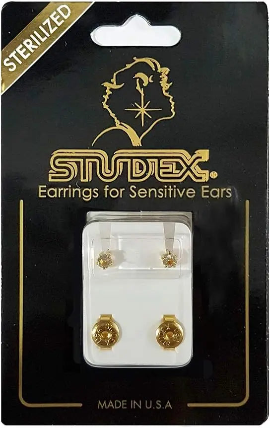 Studex 3MM April – Crystal Birthstone 24K Pure Gold Plated Ear Studs | Hypoallergenic | Ideal for every day wear Studex