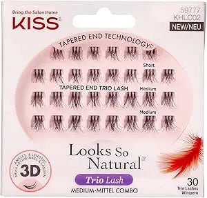 Kiss Haute Couture Trio Eye Lashes Khlc02, Medium, 30 Pieces KISS