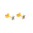 Sensitive Puff Pad Fashion - Daisy - Light Sapphire/September Sapphire - Gold Plated STUDEX