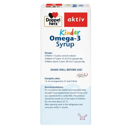 Doppelherz aktiv Kinder Omega-3 Syrup For Children's Cognitive Development 250ml Doppelherz