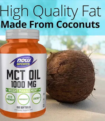 Now Sports MCT Oil 1000mg Softgel For Weight Management, Pack of 150's Now