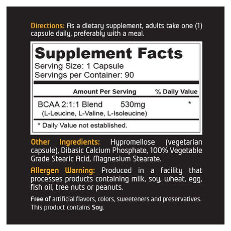 Muscle Core BCAA 530 mg 90 Capsules Muscle Core