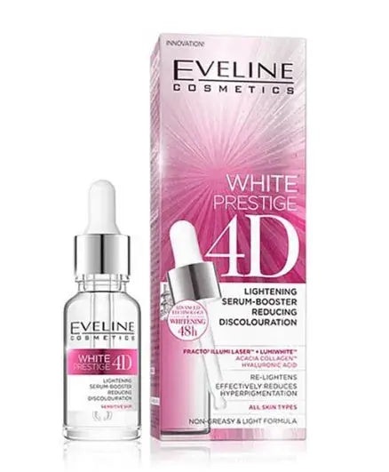 Eveline Cosmetics White Prestige 4D Lightening Serum-Booster, Reducing Discoloration For All Skin Types Eveline