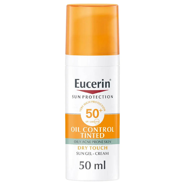 Eucerin Sun Oil Control SPF50+ Sunscreen Medium Tinted Gel-Cream With Dry Touch & Anti-Sine Effect 50ml Eucerin