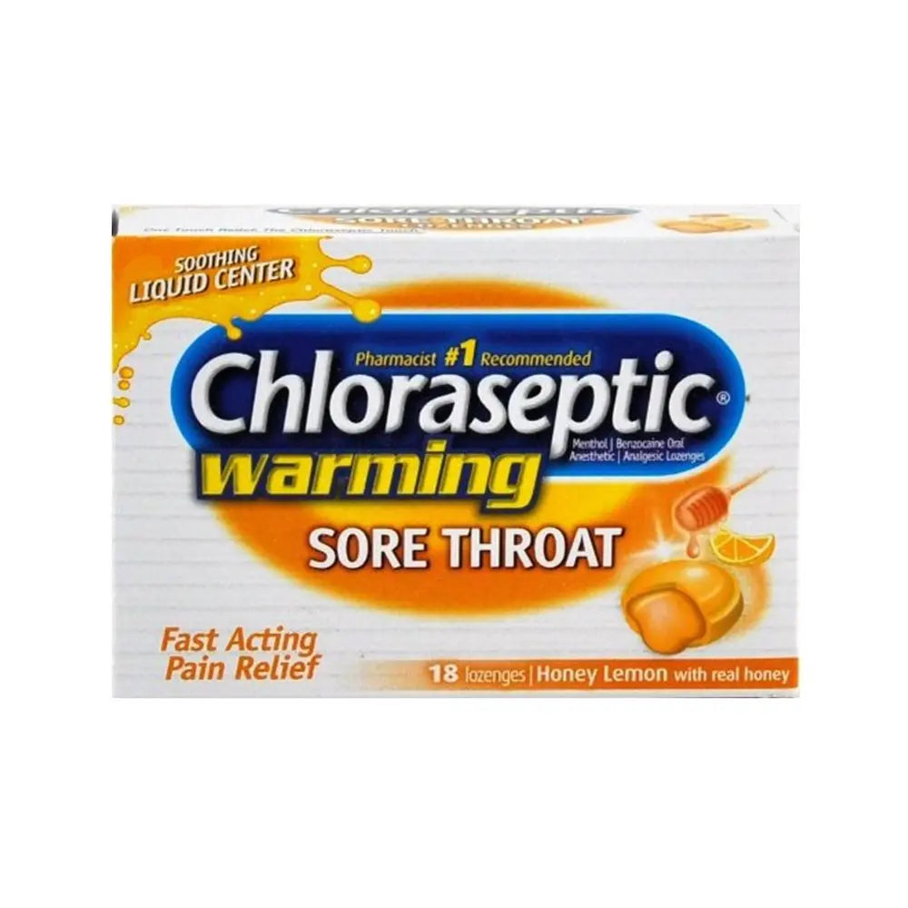 Chloraseptic Warming Honey & Lemon Lozenges 18's Chloraseptic