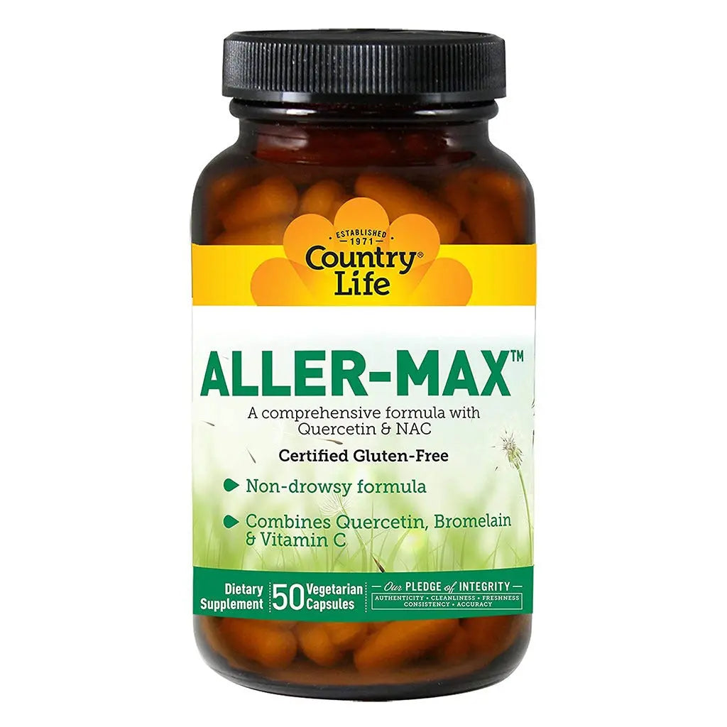 Country Life Aller-Max Vegetarian Capsule With Quercetin, Bromelain & Vitamin C, Pack of 50's Country Life