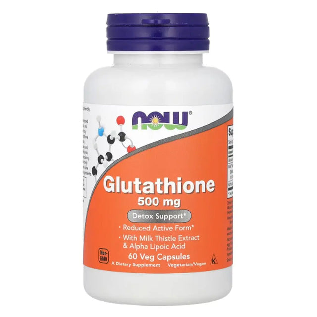 Now Glutathione 500mg Capsules With Milk Thistle Extract & Alpha Lipoic Acid For Antioxidant Support, Pack of 60's Now
