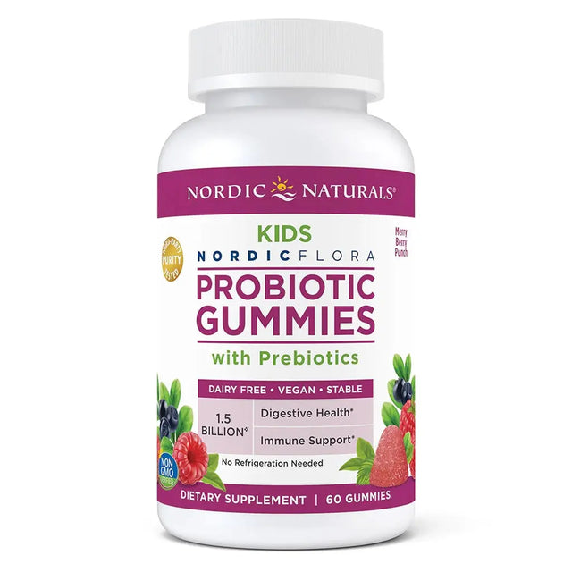 Nordic Naturals Kids Nordic Flora Probiotic With Prebiotic Gummies, Pack of 60's Nordic Naturals