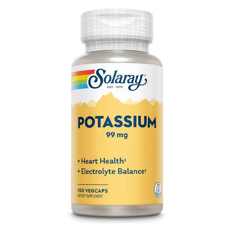 Solaray Potassium 99mg Veg Capsules For Heart Health & Electrolyte Balance, Pack of 100's Solaray