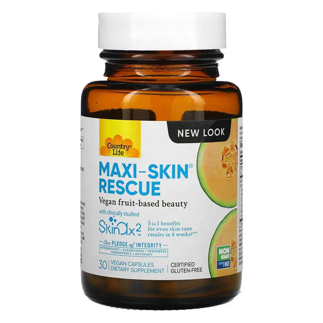 Country Life Maxi-Skin® Rescue Antioxidant Vegicapsules For Spots & Imperfections, Pack of 30's Country Life