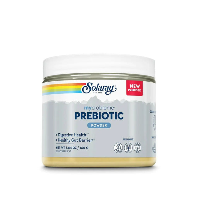 Solaray Microbiome Prebiotic Powder For Digestive Health & Healthy Gut Barrier, Unflavored, 160g Solaray