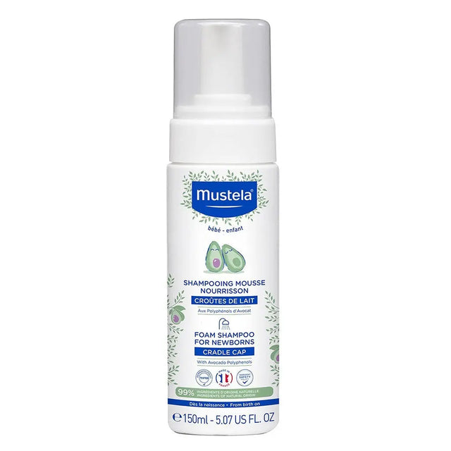 Mustela Baby Cradle Cap Foam Shampoo For Newborn, Tear-Free & Fragrance-Free 150ml Mustela