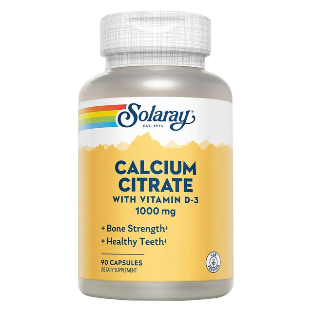 Solaray Calcium Citrate 1000 mg With Vitamin D3 Capsule 90's Solaray