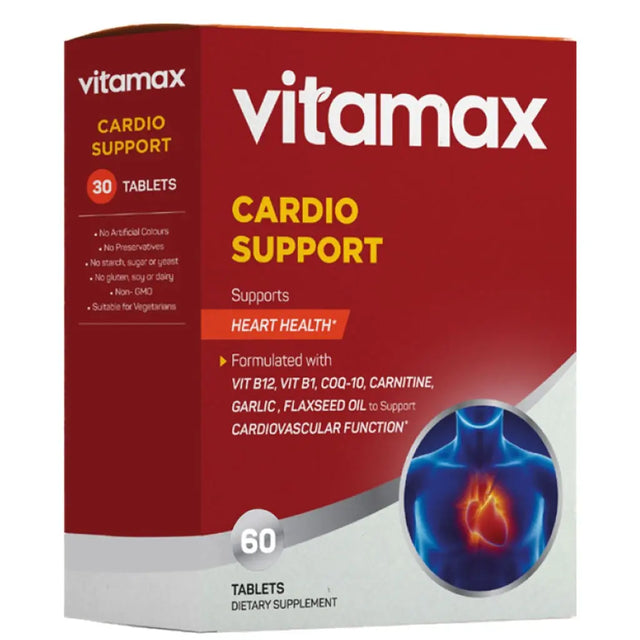 Vitamax Cardio Support Tablets For Heart Health Support, Pack of 60's Vitamax