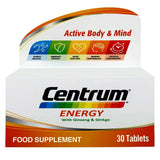 Centrum Energy Adult Multivitamin Supplement Tablets With Ginseng & Ginkgo, Pack of 30's Centrum