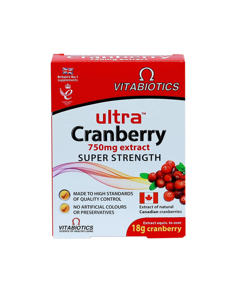Vitabiotics Ultra Cranberry Extract 750mg Tablets For Healthy Urinary Tract, Pack of 30's vitabiotics